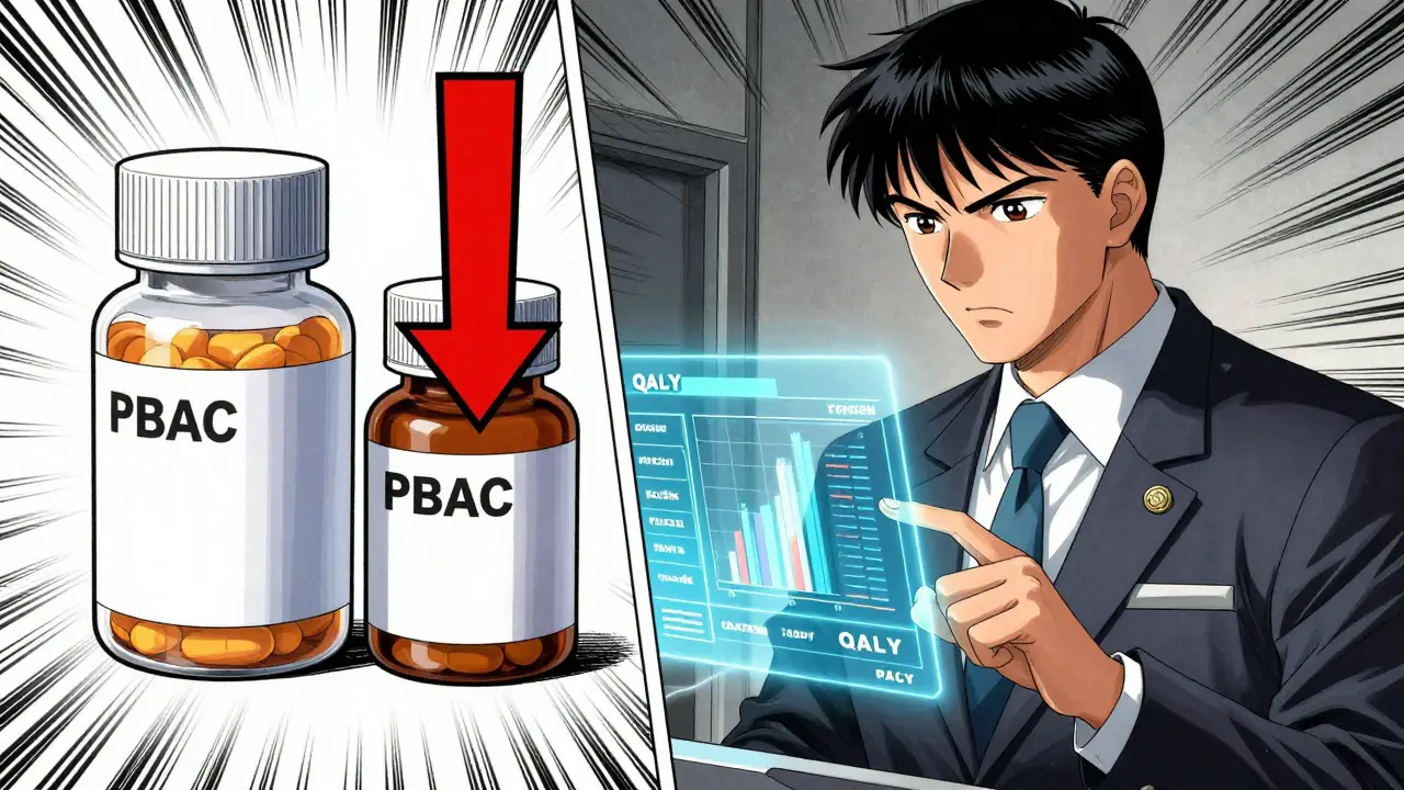 Manga art showing a price drop comparison and a government official reviewing medical data.